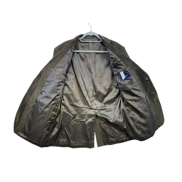 Chaps Mens Corduroy Blazer Jacket 42R Brown With Paisley Lining - Picture 4 of 14